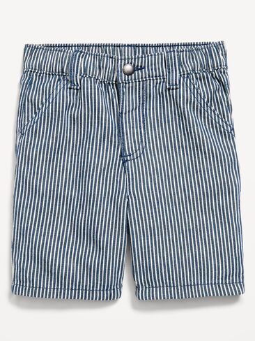 Old Navy Baggy Striped Carpenter Jean Shorts for Toddler Boys - Railroad Stripe in Saudi Arabia