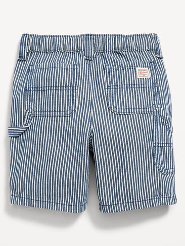 Old Navy Baggy Striped Carpenter Jean Shorts for Toddler Boys - Railroad Stripe in Saudi Arabia