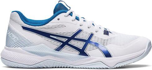 حذاء كرة الطائرة للسيدات من ASICS Gel-Tactic، مقاس 11، أبيض/أزرق نيلي in Saudi Arabia