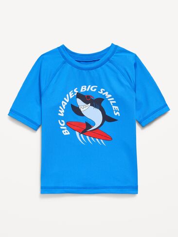 Old Navy Short-Sleeve Graphic Rashguard Swim Top for Toddler Boys - Poolside Azure in Saudi Arabia