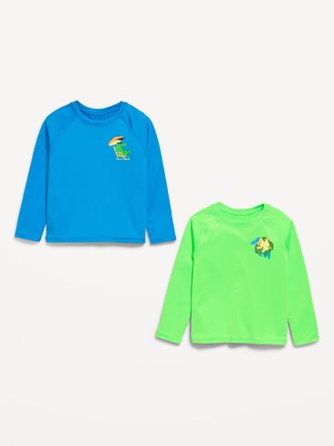 Old Navy Long-Sleeve Graphic Rashguard Swim Top 2-Pack for Toddler Boys - Dart Frog Neon in Saudi Arabia