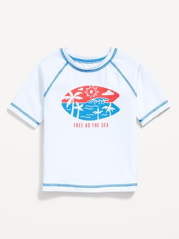 Old Navy Short-Sleeve Graphic Rashguard Swim Top for Toddler Boys - Calla Lilies in Saudi Arabia