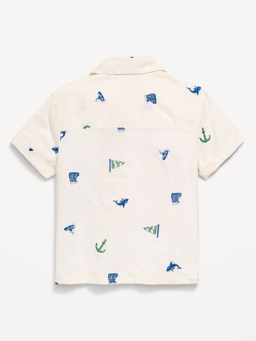 Old Navy Printed Crinkle Pocket Shirt for Toddler Boys - Sail Boats in Saudi Arabia