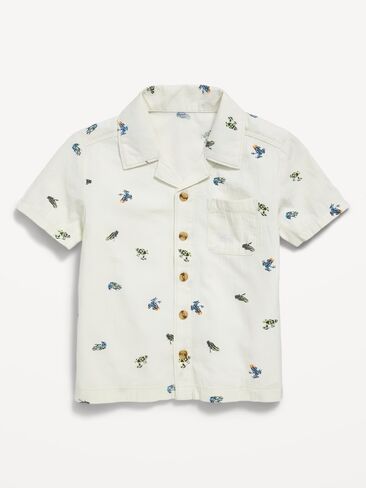 Old Navy Printed Crinkle Pocket Shirt for Toddler Boys - Succulent in Saudi Arabia
