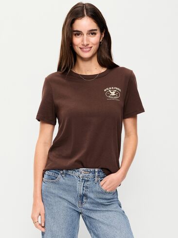Old Navy EveryWear Crew-Neck Graphic T-Shirt - Peppercorn in Saudi Arabia