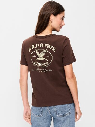 Old Navy EveryWear Crew-Neck Graphic T-Shirt - Peppercorn in Saudi Arabia