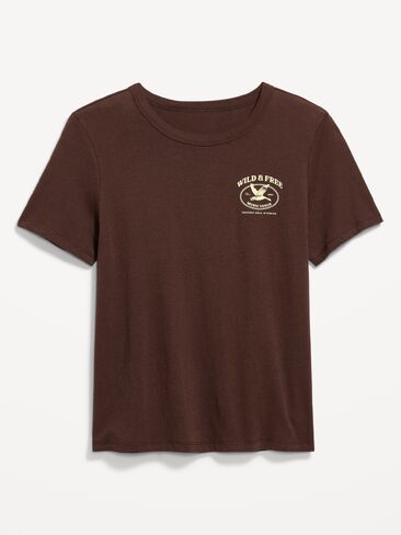 Old Navy EveryWear Crew-Neck Graphic T-Shirt - Peppercorn in Saudi Arabia