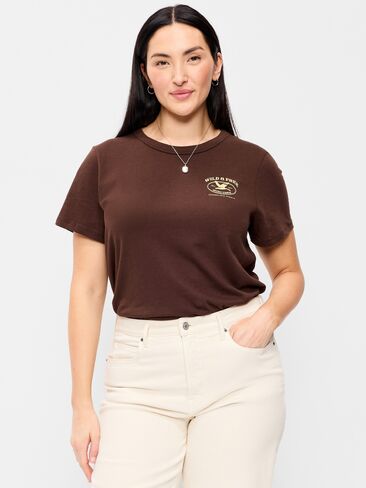 Old Navy EveryWear Crew-Neck Graphic T-Shirt - Peppercorn in Saudi Arabia