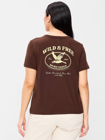 Old Navy EveryWear Crew-Neck Graphic T-Shirt - Peppercorn in Saudi Arabia