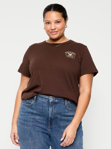 Old Navy EveryWear Crew-Neck Graphic T-Shirt - Peppercorn in Saudi Arabia