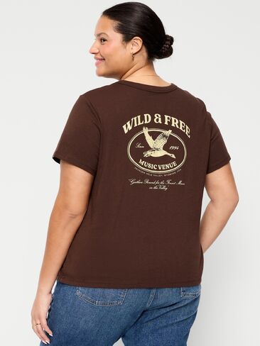 Old Navy EveryWear Crew-Neck Graphic T-Shirt - Peppercorn in Saudi Arabia