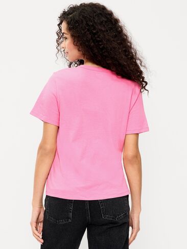 تي شيرت Old Navy EveryWear برسومات بياقة دائرية - HYDRANGEA PINK in Kuwait