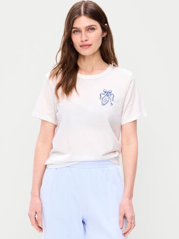 Old Navy EveryWear Crew-Neck Graphic T-Shirt - Calla Lily White in Saudi Arabia