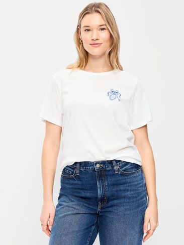 Old Navy EveryWear Crew-Neck Graphic T-Shirt - Calla Lily White in Saudi Arabia