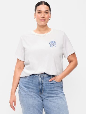 Old Navy EveryWear Crew-Neck Graphic T-Shirt - Calla Lily White in Saudi Arabia