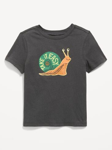 تي شيرت برسومات قصيرة الأكمام للجنسين من Old Navy للأطفال الصغار - رسم حلزون in Kuwait