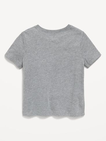 تي شيرت مطبوع عليه شعار بأكمام قصيرة للجنسين من Old Navy للأطفال الصغار - رمادي in Kuwait