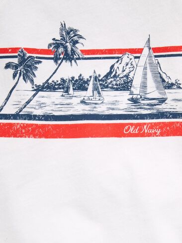 قميص بدون أكمام مطبوع عليه شعار Old Navy للأولاد الصغار - طباعة مركب شراعي in Kuwait