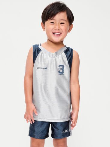 Old Navy Oversized Graphic Basketball Tank Top for Toddler Boys - Cloud Cover in Saudi Arabia