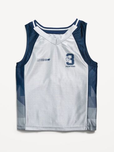 Old Navy Oversized Graphic Basketball Tank Top for Toddler Boys - Cloud Cover in Saudi Arabia