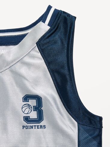 Old Navy Oversized Graphic Basketball Tank Top for Toddler Boys - Cloud Cover in Saudi Arabia