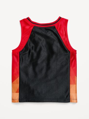 Old Navy Oversized Graphic Basketball Tank Top for Toddler Boys - Light Black Heather in Saudi Arabia