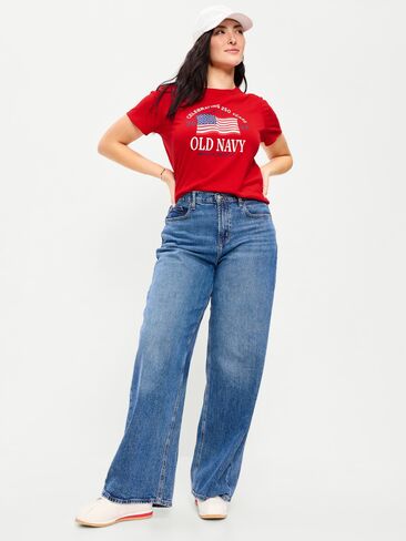 تي شيرت برسومات العلم ذو الرقبة الدائرية من Old Navy - روبي ريد in Saudi Arabia