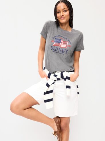 تي شيرت برسومات العلم ذو الرقبة الدائرية من Old Navy - B25 in Saudi Arabia