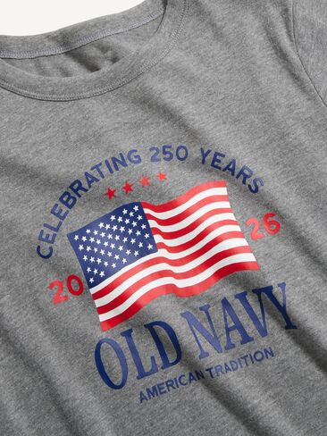 تي شيرت برسومات العلم ذو الرقبة الدائرية من Old Navy - B25 in Saudi Arabia