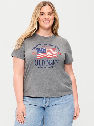 تي شيرت برسومات العلم ذو الرقبة الدائرية من Old Navy - B25 in Saudi Arabia