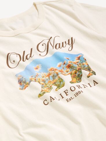 Old Navy EveryWear Crew-Neck Logo-Graphic T-Shirt - Sea Salt in Saudi Arabia