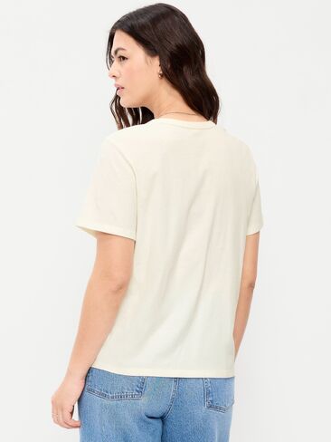 Old Navy EveryWear Crew-Neck Logo-Graphic T-Shirt - Sea Salt in Saudi Arabia