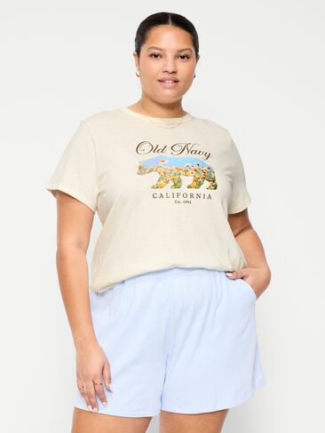 Old Navy EveryWear Crew-Neck Logo-Graphic T-Shirt - Sea Salt in Saudi Arabia