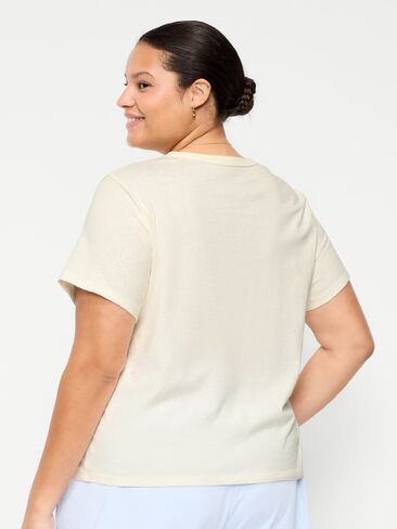 Old Navy EveryWear Crew-Neck Logo-Graphic T-Shirt - Sea Salt in Saudi Arabia