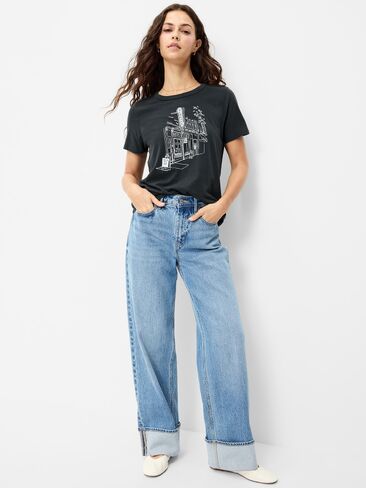 Old Navy EveryWear Crew-Neck Logo-Graphic T-Shirt - In the Navy in Saudi Arabia