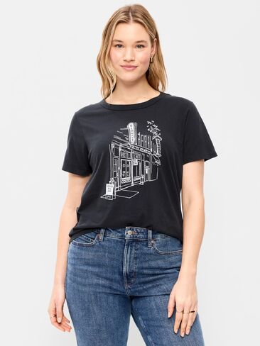 Old Navy EveryWear Crew-Neck Logo-Graphic T-Shirt - In the Navy in Saudi Arabia