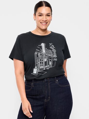 Old Navy EveryWear Crew-Neck Logo-Graphic T-Shirt - In the Navy in Saudi Arabia