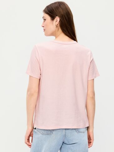 Old Navy EveryWear Crew-Neck Logo-Graphic T-Shirt - Pastel Pink in Saudi Arabia