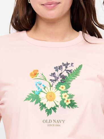 Old Navy EveryWear Crew-Neck Logo-Graphic T-Shirt - Pastel Pink in Saudi Arabia