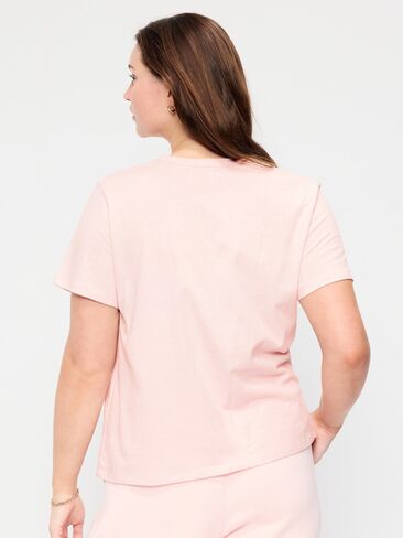 Old Navy EveryWear Crew-Neck Logo-Graphic T-Shirt - Pastel Pink in Saudi Arabia