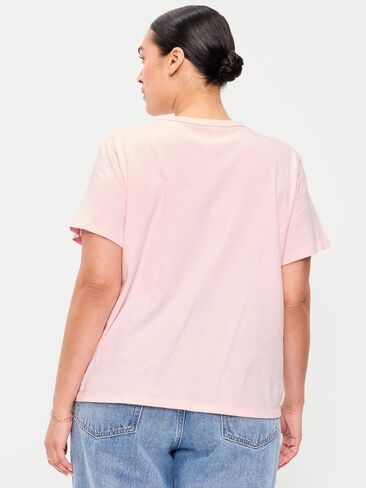 Old Navy EveryWear Crew-Neck Logo-Graphic T-Shirt - Pastel Pink in Saudi Arabia