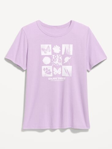 Old Navy EveryWear Crew-Neck Logo-Graphic T-Shirt - Fresh Lilac in Saudi Arabia
