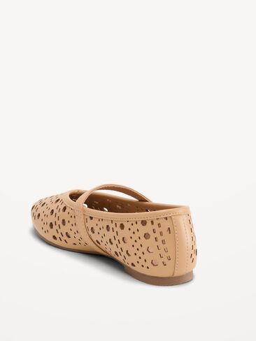 Old Navy Faux-Leather Mary Jane Ballet Flats for Girls - Tan in Saudi Arabia