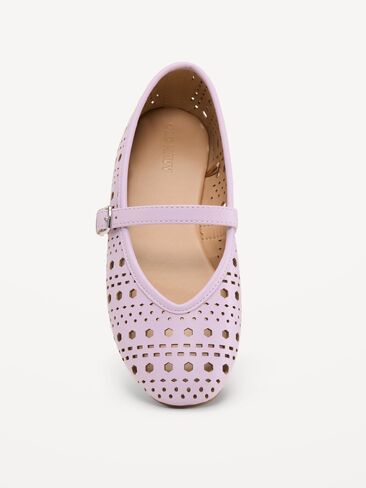 Old Navy Faux-Leather Mary Jane Ballet Flats for Girls - Lilac Ice in Saudi Arabia