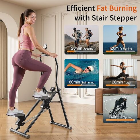MOMODA Stair Stepper Resistance Adjustable Folding Vertical Climber Machine for Home Gym Full-Body Workout in Saudi Arabia