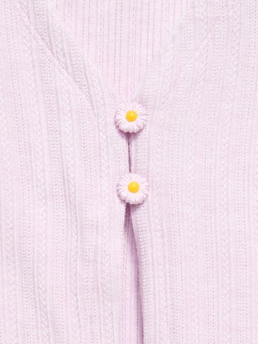 Old Navy Pointelle-Knit V-Neck Cardigan for Girls - Lilac Ice in Saudi Arabia