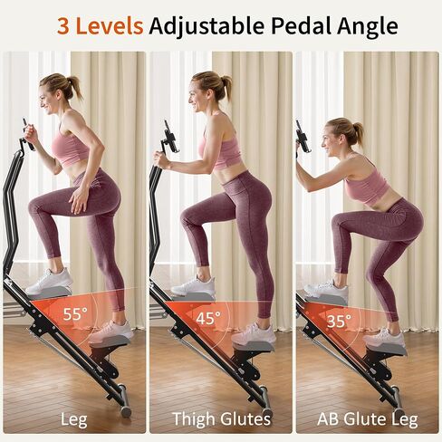 MOMODA Stair Stepper Resistance Adjustable Folding Vertical Climber Machine for Home Gym Full-Body Workout in Saudi Arabia