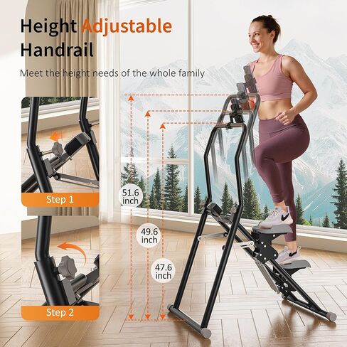 MOMODA Stair Stepper Resistance Adjustable Folding Vertical Climber Machine for Home Gym Full-Body Workout in Saudi Arabia