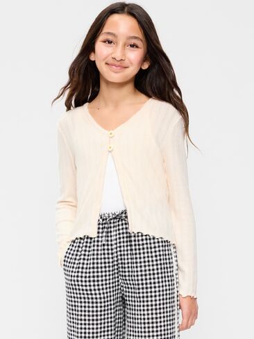 سترة صوفية من Old Navy Pointelle-Knit للفتيات - Creme De La Creme in Saudi Arabia