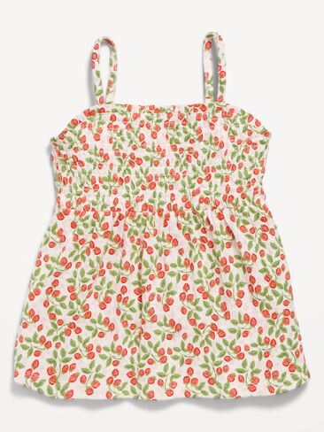 Old Navy Printed Sleeveless Textured Smocked Top for Girls - STRAWBERRY VINE in Saudi Arabia